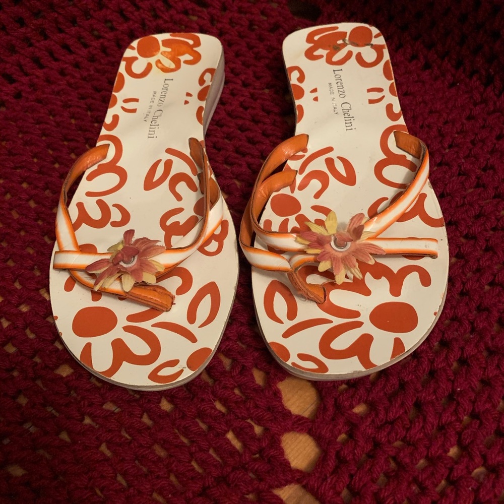 Women’s flip flops by Lorenzo Chelini pre owned